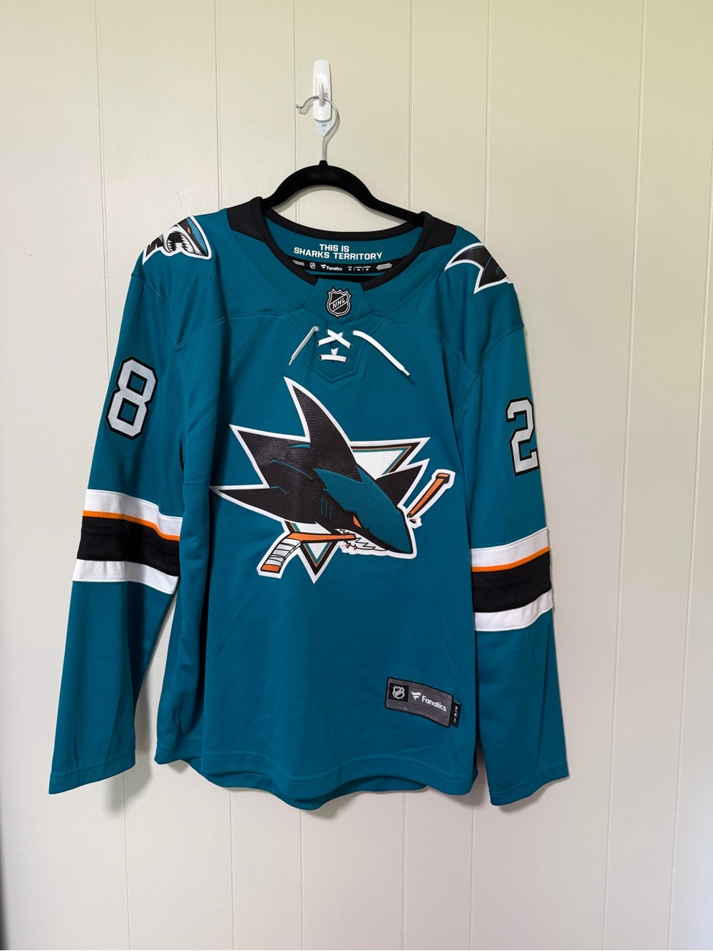 Fanatics San Jose Sharks Teal Hockey Jersey with Black & White Accents
